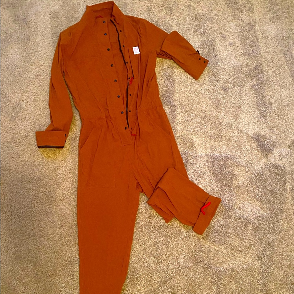 Topo Designs Overalls in Rust